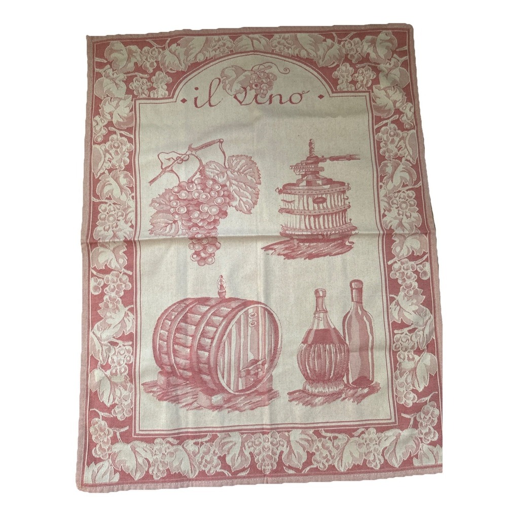 Racconto Pure Cotton Italian Vino  Kitchen Towel Wall Art Jacquard 23" x30" NWT